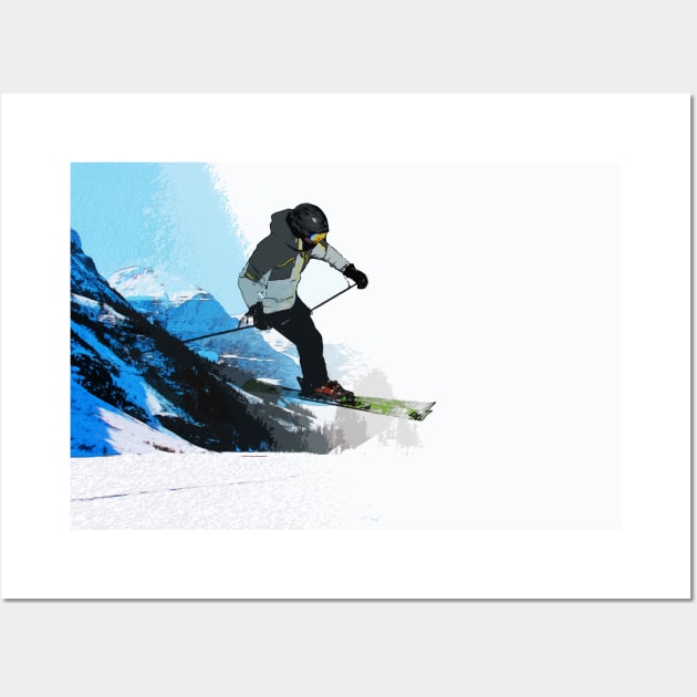 Livin' It! - Downhill Skier Wall Art by Highseller